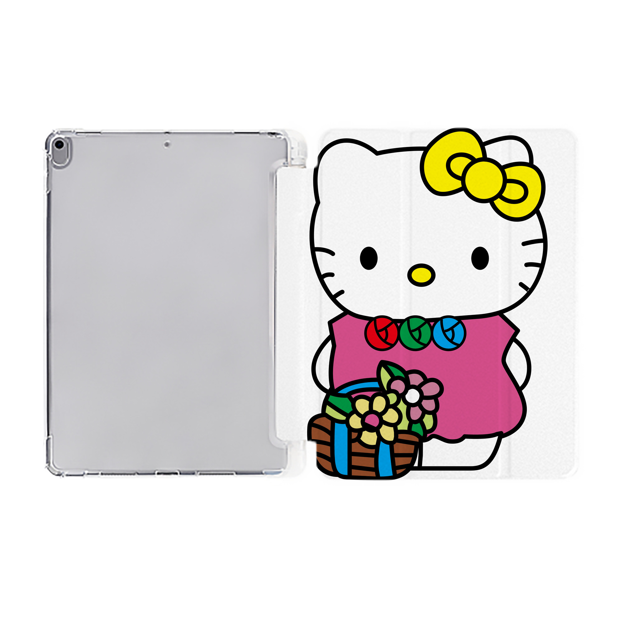 （画像用） Hello Kitty ハローキティ IPad ケース ペン収納付き 三つ折りスタンド PUレザー×シリコン 対応機種9.5/10.5/10.9インチ